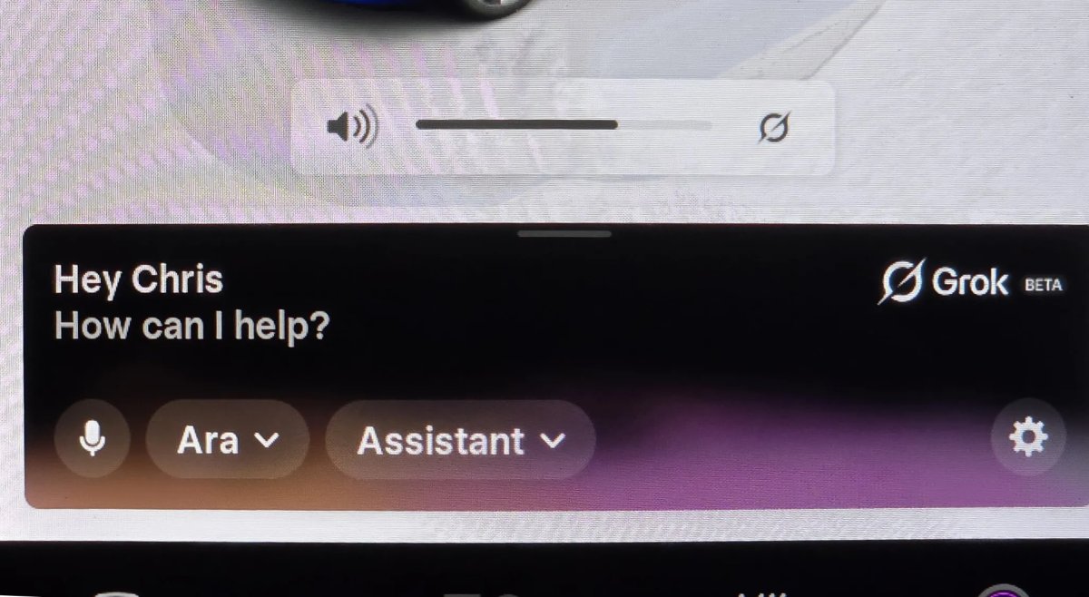 Interface Grok dans une Tesla